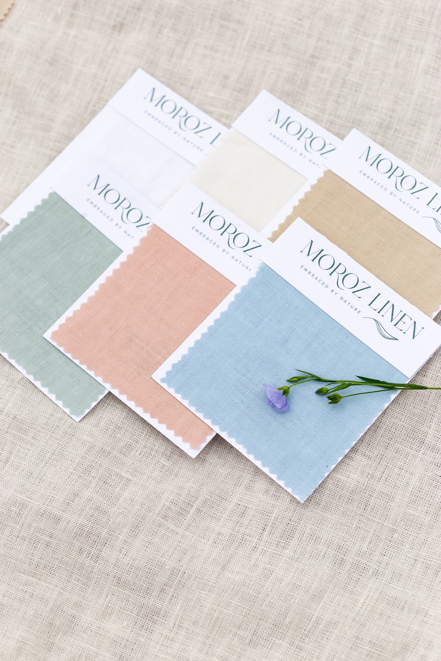 Set of linen fabric samples