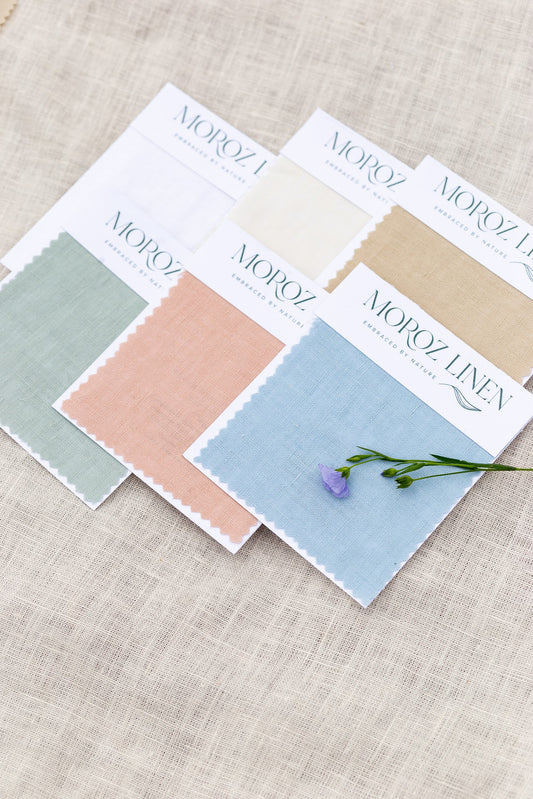 Set of linen fabric samples